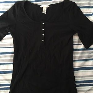 Button down black top